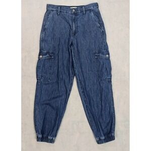 Madewell Cargo Jeans Womens 27 Blue High Rise Jogger TENCEL Ankle Cropped